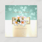 Elegant Modern Glamorouse, Faux Gold, Bokeh, Flowe Vierkante Visitekaartje (Voorkant)