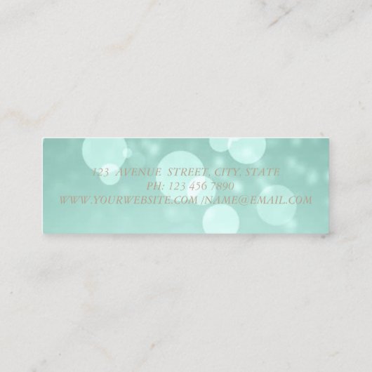 Elegant Modern Glamorouse, Faux Gold, Bokeh Mini Visitekaartje (Achterkant)