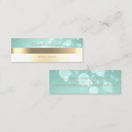 Elegant Modern Glamorouse, Faux Gold, Bokeh Mini Visitekaartje (Voorkant / Achterkant)