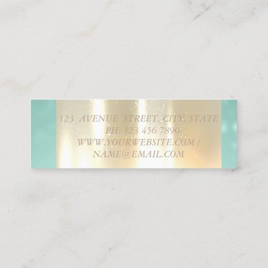 Elegant Modern Glamorouse, Faux Gold, Bokeh Mini Visitekaartje (Achterkant)