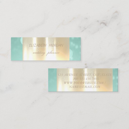 Elegant Modern Glamorouse, Faux Gold, Bokeh Mini Visitekaartje (Voorkant / Achterkant)