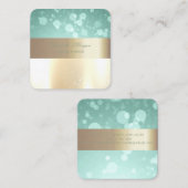 Elegant Modern Glamorouse, Faux Gold, Bokeh Vierkante Visitekaartje (Voorkant / Achterkant)
