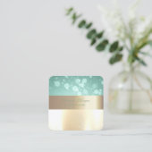 Elegant Modern Glamorouse, Faux Gold, Bokeh Vierkante Visitekaartje (Staand voorkant)