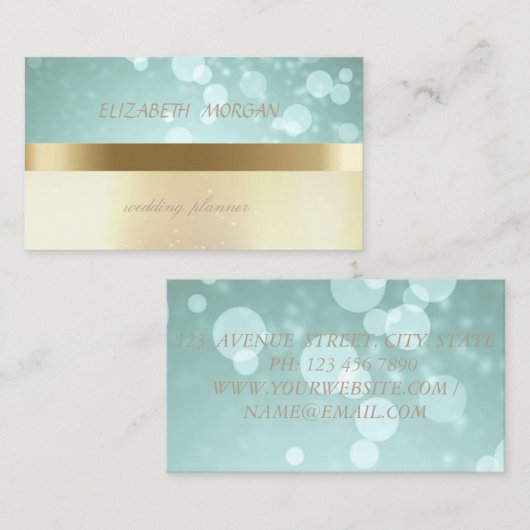 Elegant Modern Glamorouse, Faux Gold, Bokeh Visitekaartje (Voorkant / Achterkant)