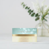 Elegant Modern Glamorouse, Faux Gold, Bokeh Visitekaartje (Staand voorkant)