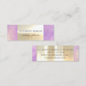 Elegant modern glamorouse, Faux Gold Holographic Mini Visitekaartje (Voorkant / Achterkant)