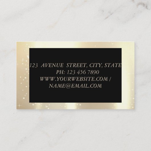Elegant modern glamorouse, Faux Gold, zwart Visitekaartje (Achterkant)