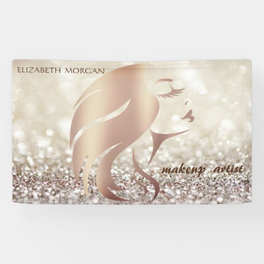 Elegant modern Glamoureus Glitter Face Silhouette Spandoek (Horizontaal)