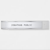 Elegant Modern Glamoureus Zilver Sjabloon Eenvoudi Deurbordje (Voorkant)