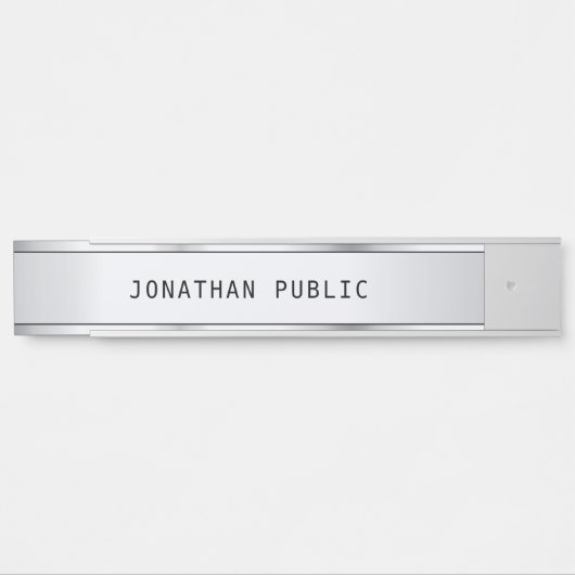 Elegant Modern Glamoureus Zilver Sjabloon Eenvoudi Deurbordje (Voorkant)