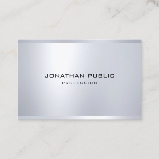 Elegant modern glamoureus zilver, stijlvol design visitekaartje (Voorkant)