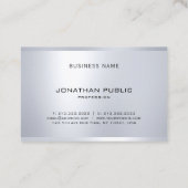 Elegant modern glamoureus zilver, stijlvol design visitekaartje (Achterkant)