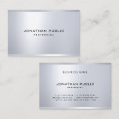 Elegant modern glamoureus zilver, stijlvol design visitekaartje (Voorkant / Achterkant)
