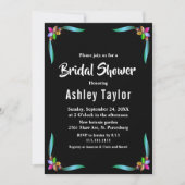 Elegant modern glanzend bloemig Vrijgezellenfeest Kaart (Voorkant)