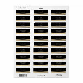 Elegant,Modern ,Glanzend,Goud,Zwart Adreslabel Etiket (Full Sheet)