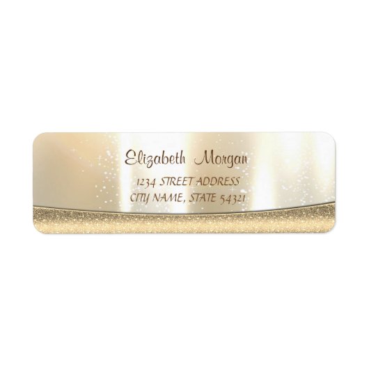 Elegant, modern, glanzend, gouden adreslabel etiket (Voorkant)