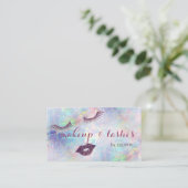 Elegant modern glimmend, glitter lips, Lashes Opal Visitekaartje (Staand voorkant)