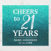 Elegant modern Glitter Birthday Party Jubileum Bier Etiket (Enkel label)