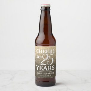 Elegant modern Glitter Birthday Party Jubileum Bier Etiket