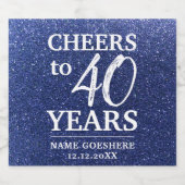 Elegant modern Glitter Birthday Party Jubileum Bier Etiket (Enkel label)