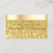 Elegant Modern, Glitter Bokeh, Faux Gold Border Visitekaartje (Achterkant)