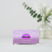 Elegant Modern, Glitter Bokeh Ombre Lips Visitekaartje (Staand voorkant)