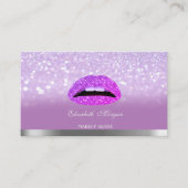 Elegant Modern, Glitter Bokeh Ombre Lips Visitekaartje (Voorkant)