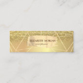 Elegant modern Glitter Brush Stroke Geometric Mini Visitekaartje (Voorkant)