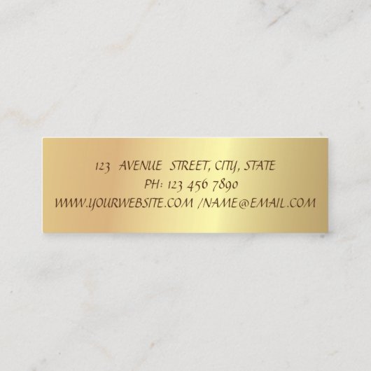 Elegant modern Glitter Brush Stroke Geometric Mini Visitekaartje (Achterkant)