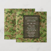 Elegant Modern Glitter Camouflage Military Wedding Kaart (Voorkant / Achterkant)