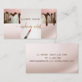 Elegant modern glitter druppels, lipstick, Makeup Visitekaartje (Voorkant / Achterkant)