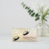 Elegant Modern Glitter Faux Lashes Bokeh Visitekaartje (Staand voorkant)