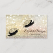 Elegant Modern Glitter Faux Lashes Bokeh Visitekaartje (Voorkant)