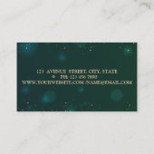 Elegant Modern Glitter Faux Lashes Green Visitekaartje (Achterkant)