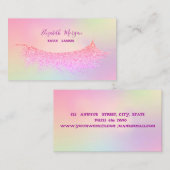 Elegant modern Glitter Faux Lashes Holographic Visitekaartje (Voorkant / Achterkant)