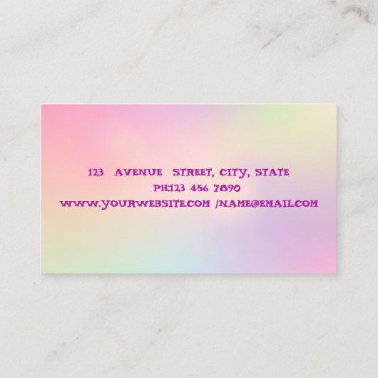 Elegant modern Glitter Faux Lashes Holographic Visitekaartje (Achterkant)