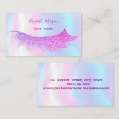 Elegant modern Glitter Faux Lashes Holographic Visitekaartje (Voorkant / Achterkant)