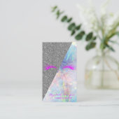 Elegant Modern Glitter, Faux Lashes Opal Visitekaartje (Staand voorkant)