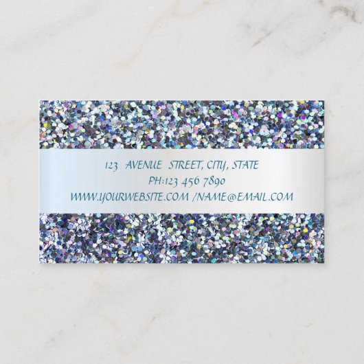 Elegant Modern Glitter, Faux Lashes Visitekaartje (Achterkant)