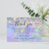 Elegant modern Glitter Funeral Food Hartelijk dank Bedankkaart (Staand voorkant)