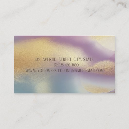 Elegant modern glitter, Gold Stripe Colorful Visitekaartje (Achterkant)