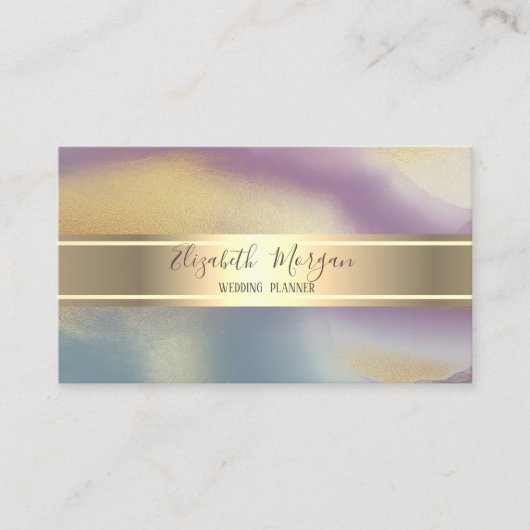 Elegant modern glitter, Gold Stripe Colorful Visitekaartje (Voorkant)
