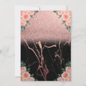 Elegant Modern Glitter Gold Tiara, marmer Flowers Kaart (Achterkant)