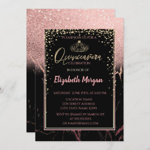 Elegant Modern Glitter Gold Tiara, marmer Kaart