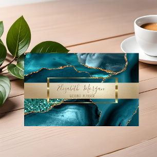 Elegant Modern Glitter, Goud Lijst Smaragd Groen Visitekaartje