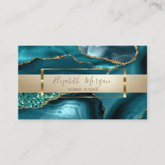 Elegant Modern Glitter, Goud Lijst Smaragd Groen Visitekaartje (Voorkant)