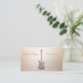Elegant Modern, Glitter Guitar, Music Teacher Visitekaartje (Staand voorkant)