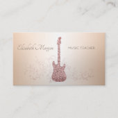Elegant Modern, Glitter Guitar, Music Teacher Visitekaartje (Voorkant)