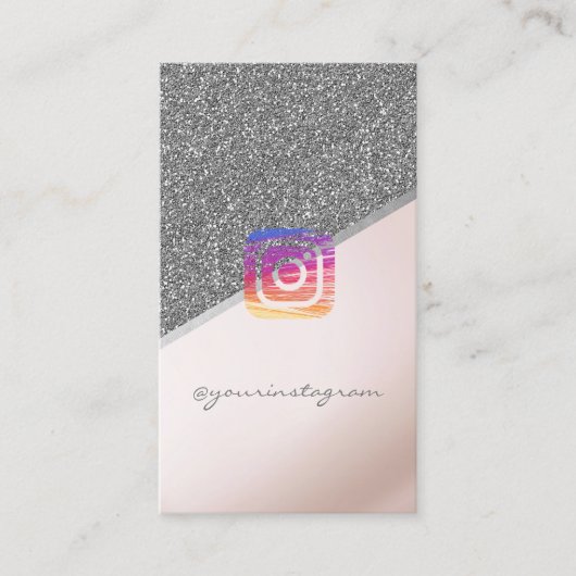 Elegant Modern Glitter, instagram Social Media Visitekaartje (Voorkant)