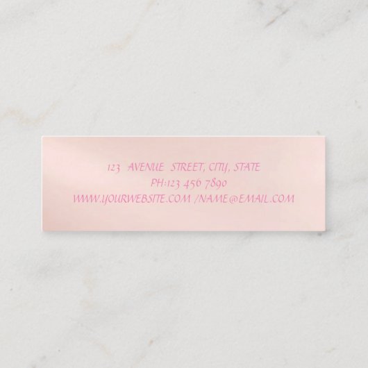 Elegant Modern, Glitter Lips Mini Visitekaartje (Achterkant)